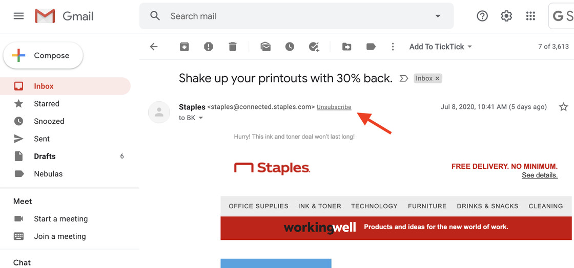 Cách thoát khỏi email quảng cáo trên Gmail