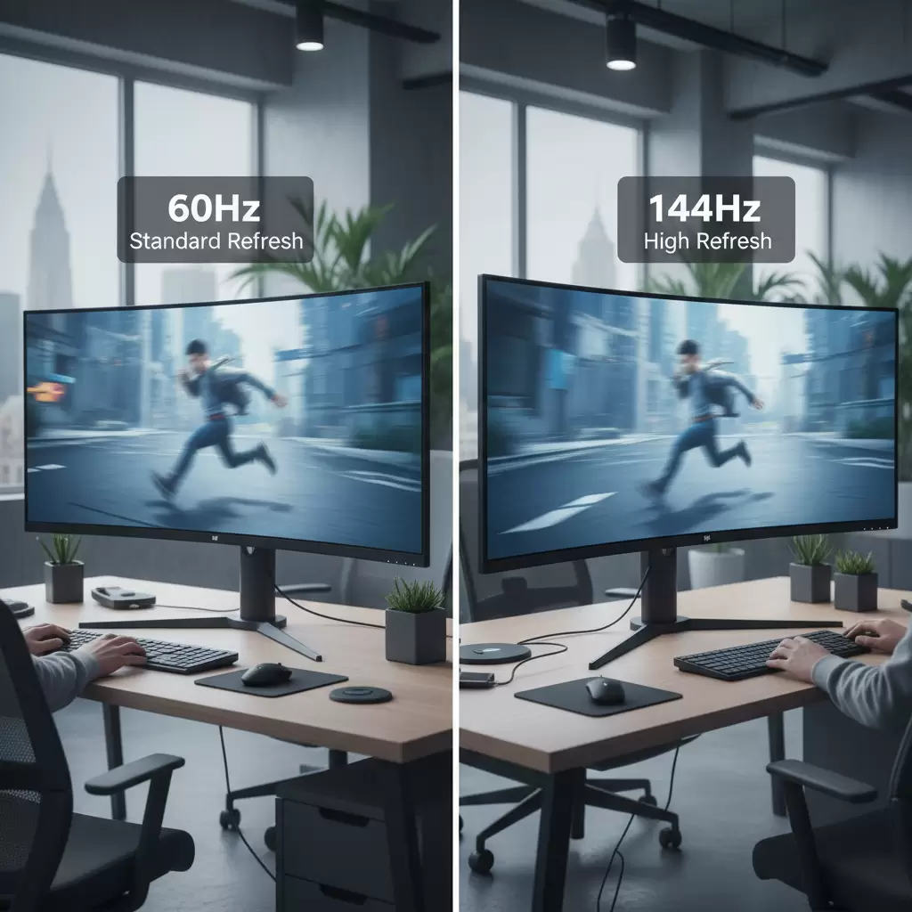 Việc lựa chọn tần số quét màn hình phù hợp ảnh hưởng trực tiếp đến hiệu suất công việc hàng ngày