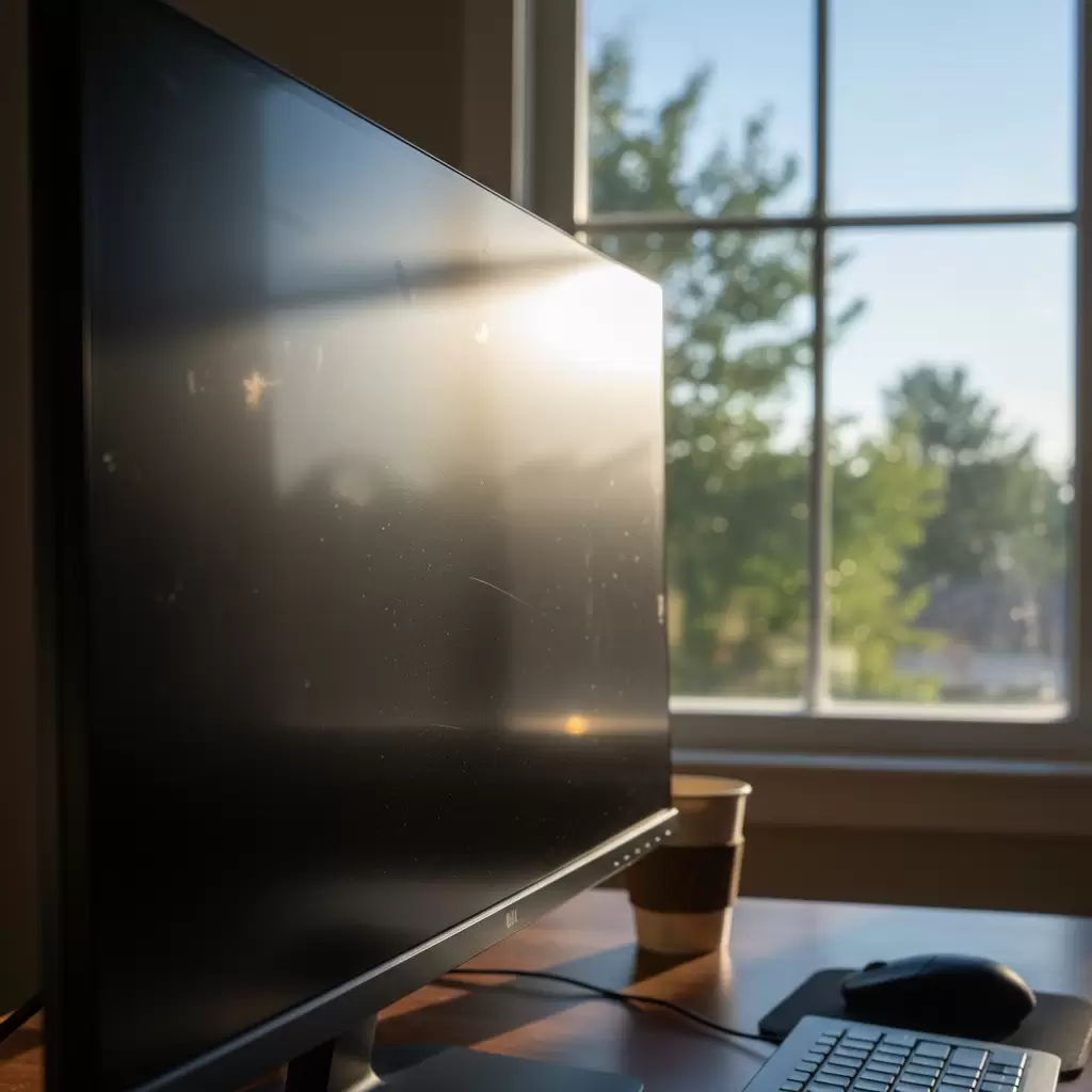 Tránh đặt màn hình đối diện nguồn sáng mạnh để ngăn chặn tình trạng chói và lóa hình ảnh