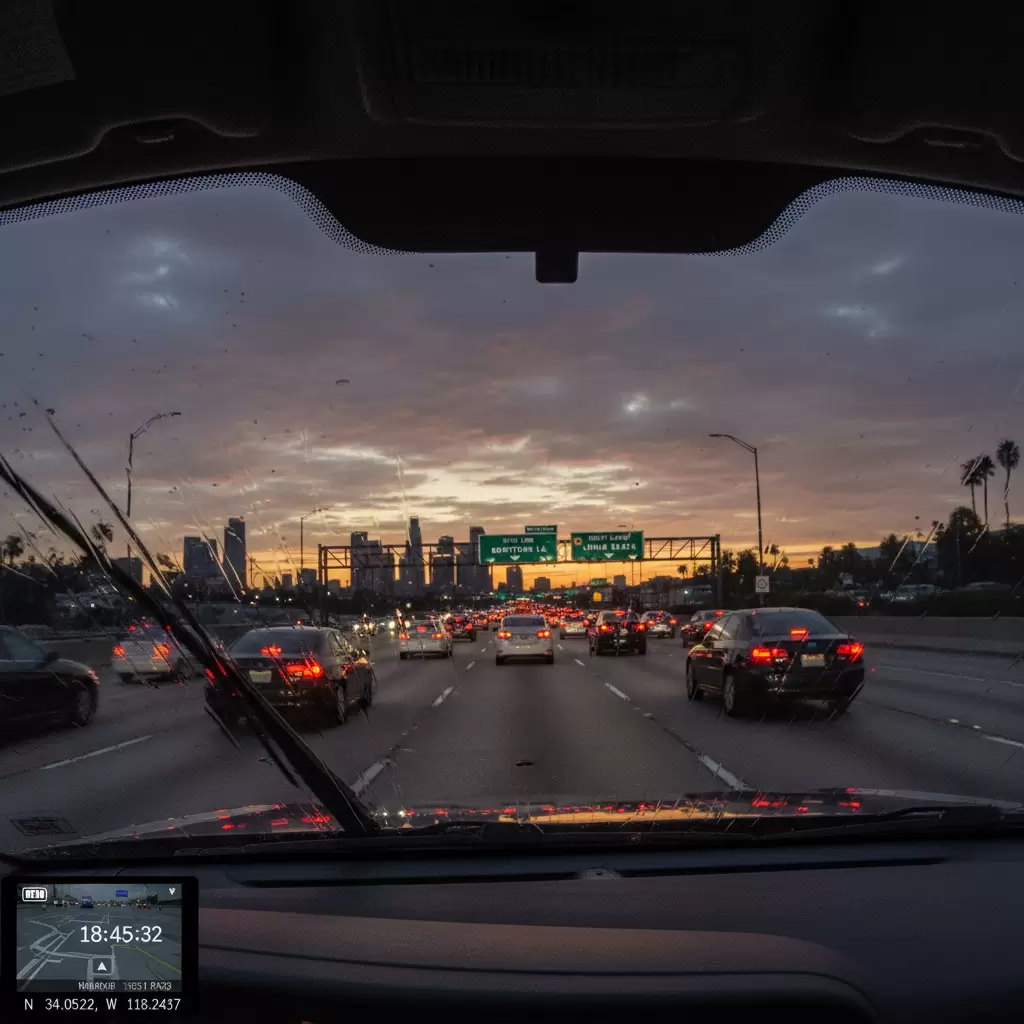 Camera hành trình tập trung ghi lại các diễn biến giao thông phía trước xe