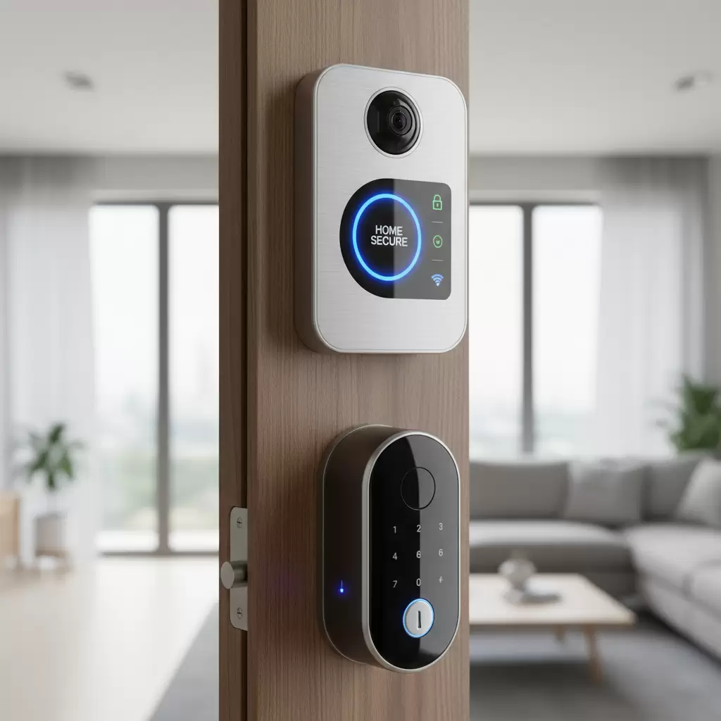 gemini_image_1768845268-1 Bộ điều khiển trung tâm và các thiết bị an ninh trong hệ thống nhà thông minh