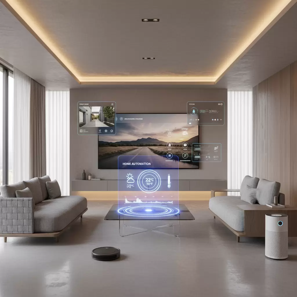 gemini_image_1768845268 Không gian nhà thông minh hiện đại với hệ thống điều khiển tự động hóa
