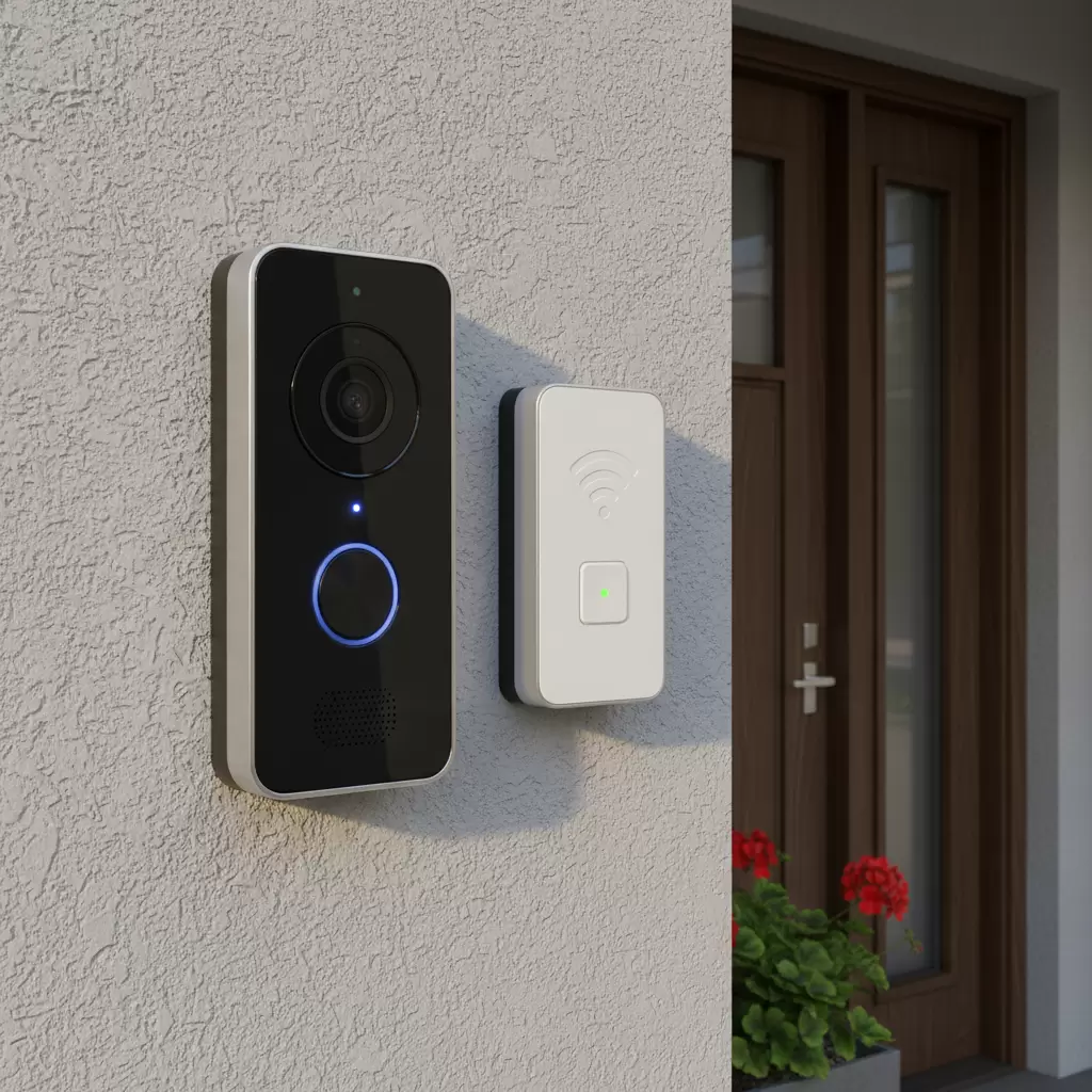 gemini_image_1768846858 Sự khác biệt về thiết kế và công nghệ giữa chuông cửa có hình và chuông cửa wifi