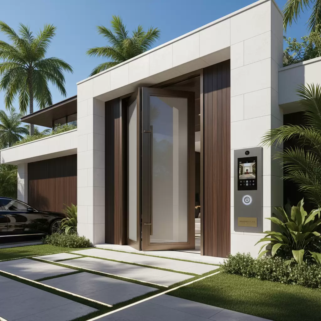 gemini_image_1768846859-1 Hệ thống chuông cửa có hình có dây là lựa chọn hàng đầu cho các biệt thự và căn hộ cao cấp