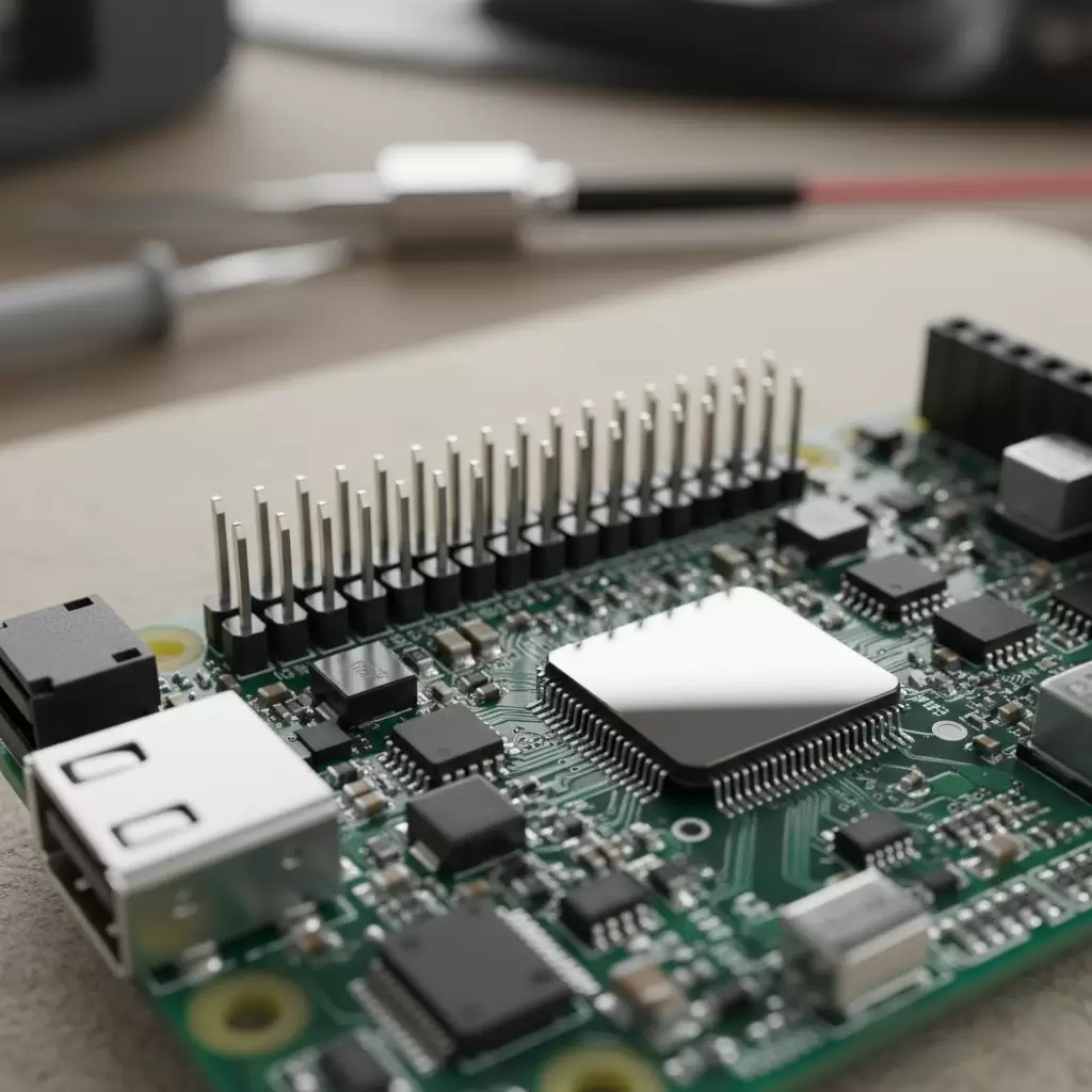 Cấu trúc bo mạch mở đặc trưng của Raspberry Pi với các chân cắm GPIO